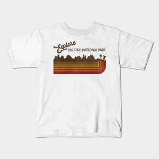 Explore Big Bend National Park Retro 70s/80s Stripe Kids T-Shirt